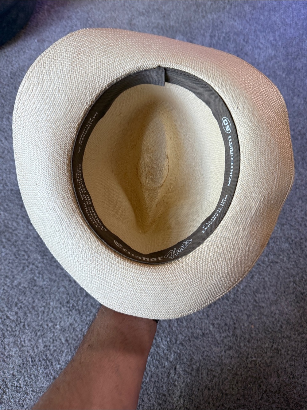 Montecristi 60-Hand Woven in Ecuador-Panama Hat-Cream - Picture 7 of 15